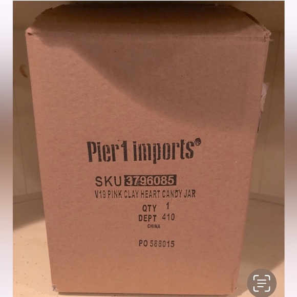 Pier 1 Imports Pink Textured Stoneware Heart Design Storage Canister - Picture 6 of 6